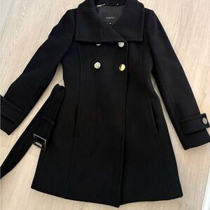 Babaton Black Double-Breasted Pea Coat